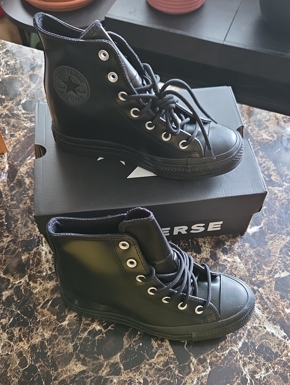 Converse Chuck Taylor All Star Hidden Wedge High Top Sneakers - Triple Black